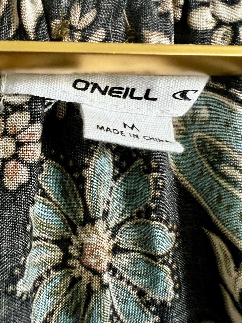 O’Neill Weslynn Boho Paisley Floral Maxi Dress Size Medium Teal Resort Dress - Picture 14 of 16